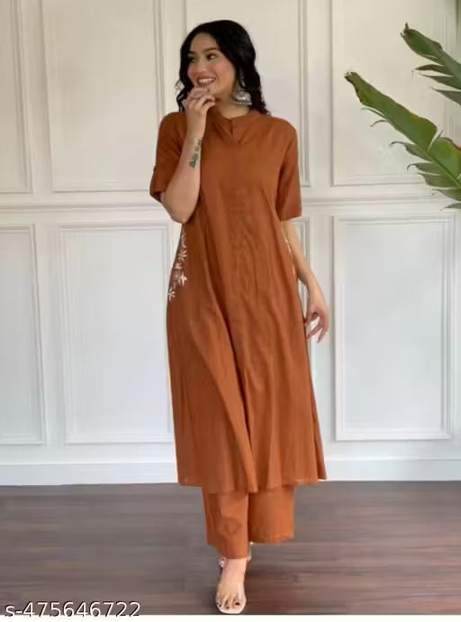 Women A-line kurta pant set
