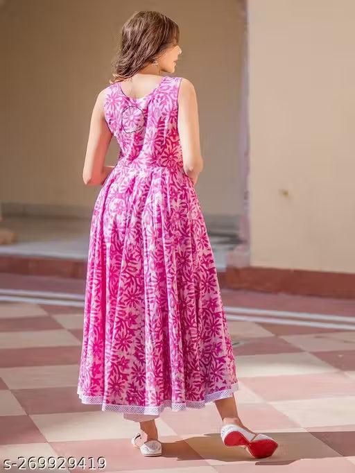 Pink/Anarkali/Dupatta Set