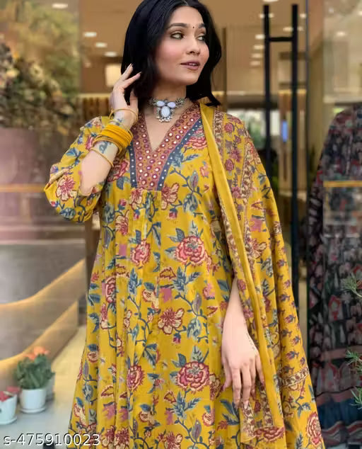 Yellow Kurta Plazo Dupatta