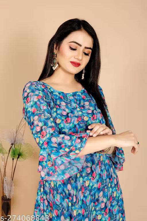 Gola Digital Printed Kurti-Gown for Women