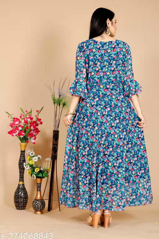 Gola Digital Printed Kurti-Gown for Women